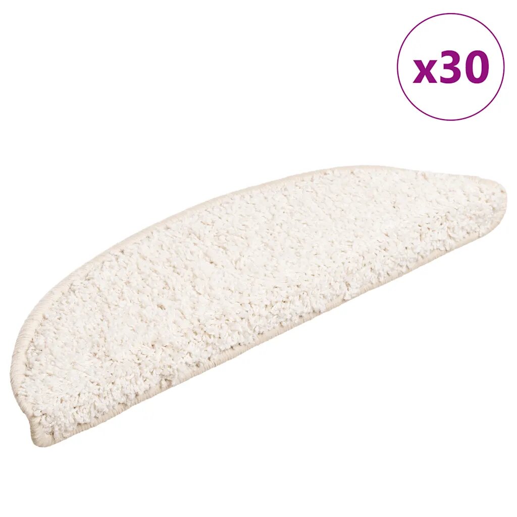 vidaXL Изтривалки за стълби 30 бр. 56x17x3 см бели полукръгли