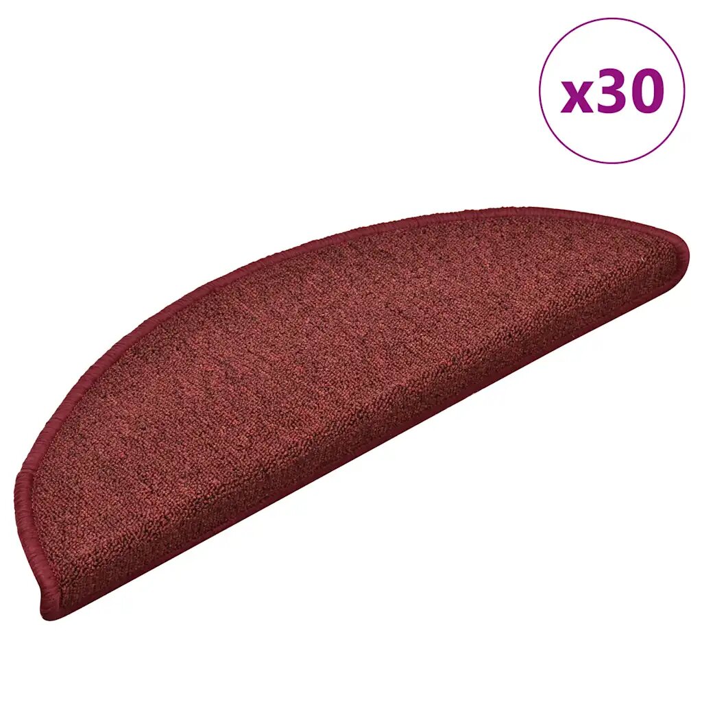 vidaXL Изтривалки за стълби 30 бр. 56x17x3 см бордо полукръгли