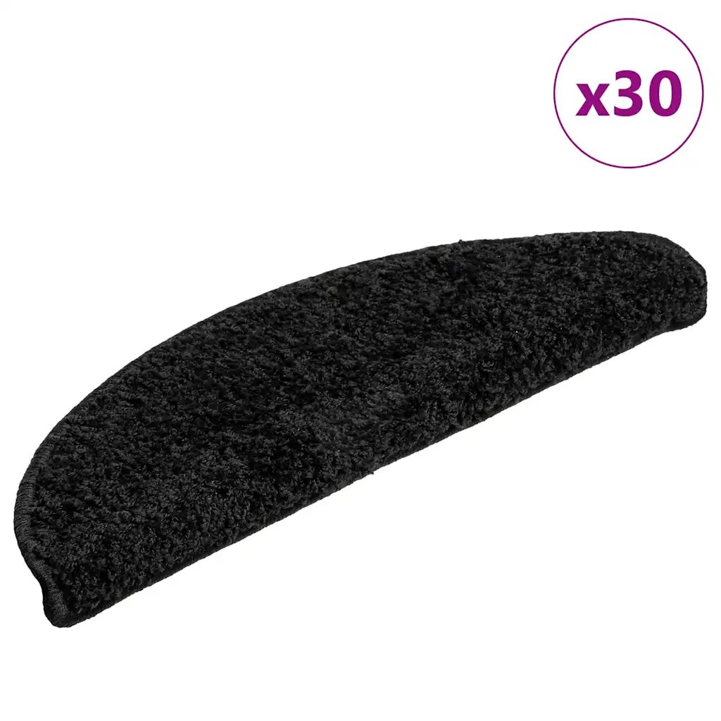 vidaXL Изтривалки за стълби 30 бр. 56x17x3 см черни полукръгли