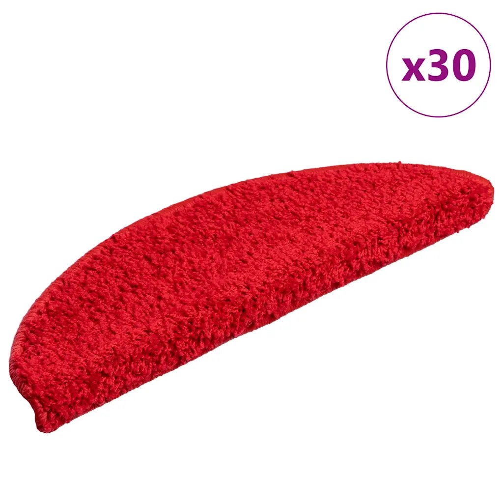 vidaXL Изтривалки за стълби 30 бр. 56x17x3 см червени полукръгли