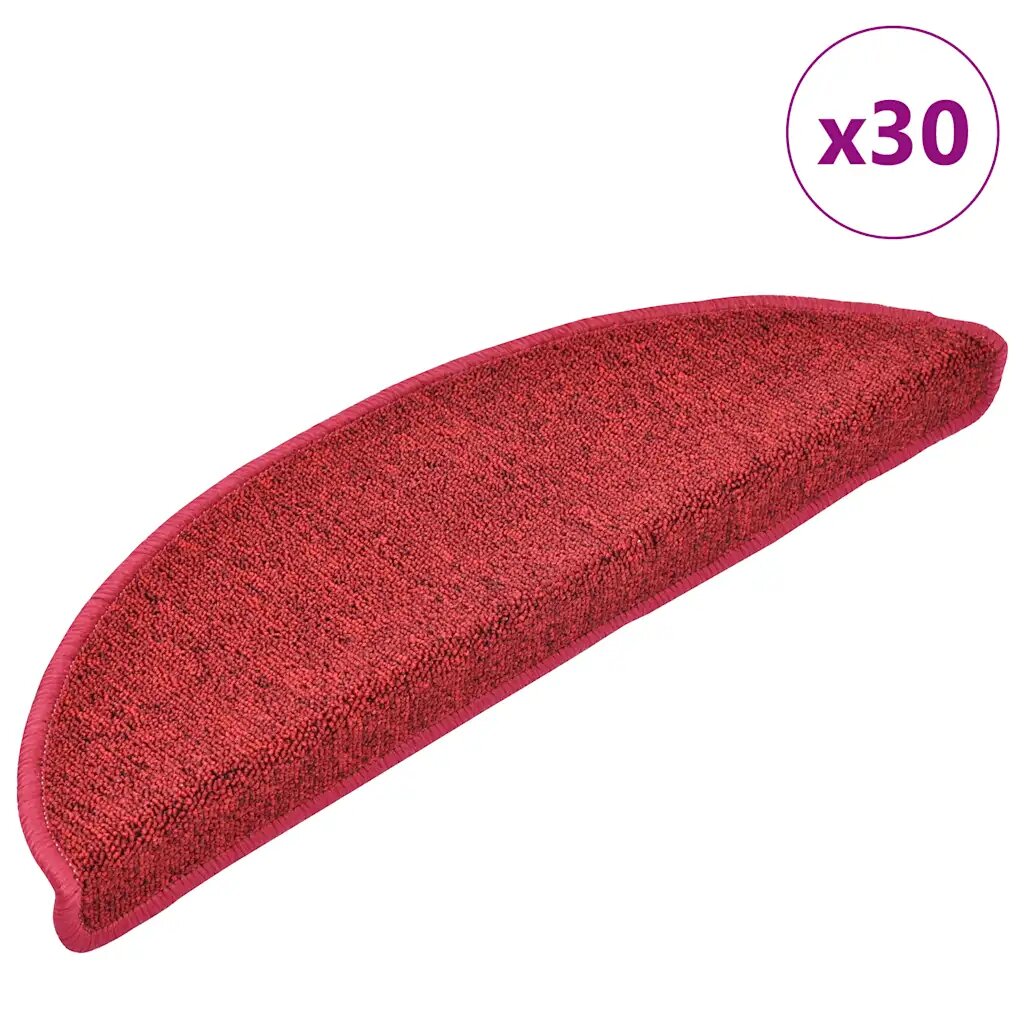 vidaXL Изтривалки за стълби 30 бр. 56x17x3 см червени полукръгли