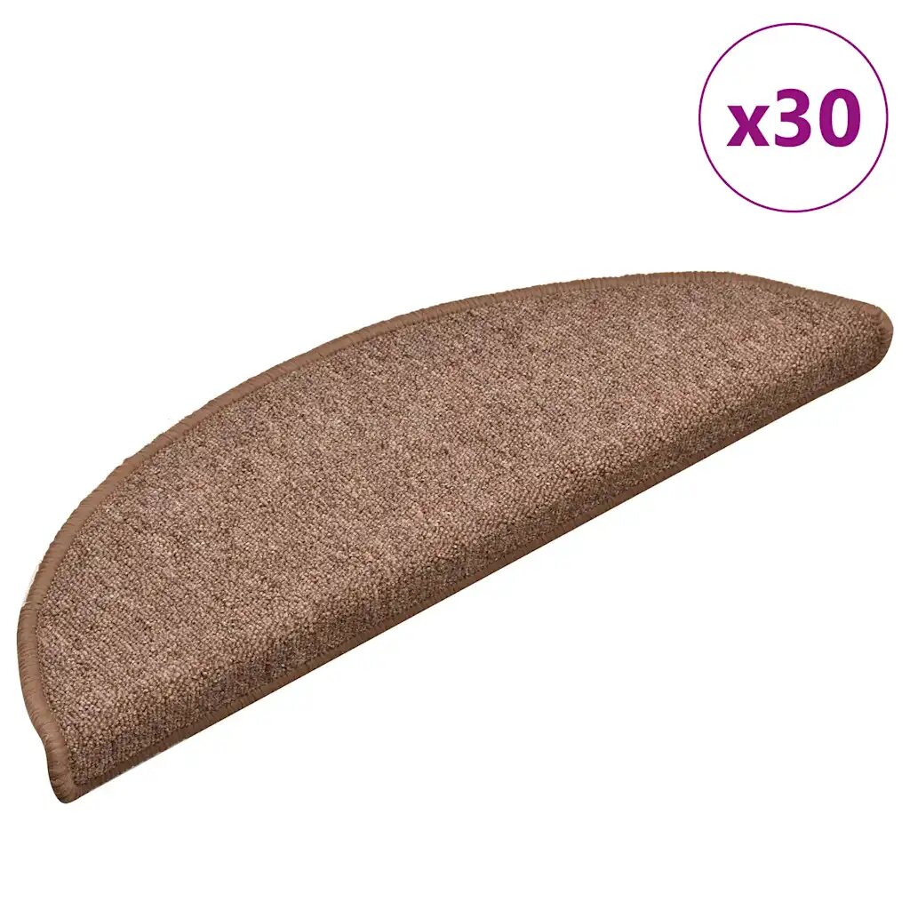 vidaXL Изтривалки за стълби 30 бр. 56x17x3 см кафяви полукръгли