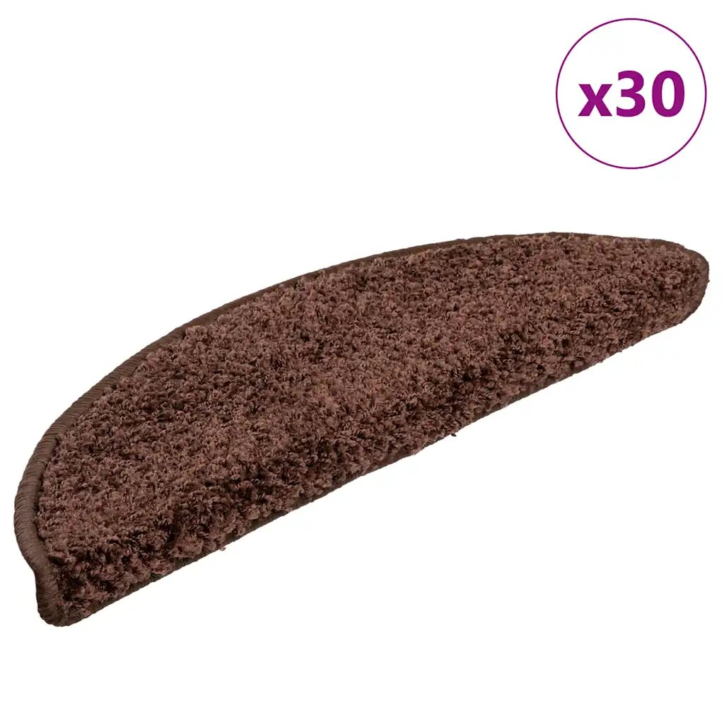 vidaXL Изтривалки за стълби 30 бр. 56x17x3 см кафяви полукръгли
