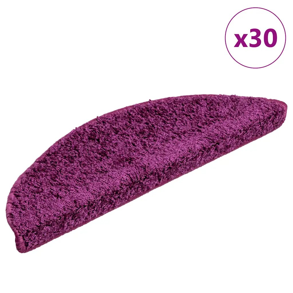vidaXL Изтривалки за стълби 30 бр. 56x17x3 см лилави полукръгли