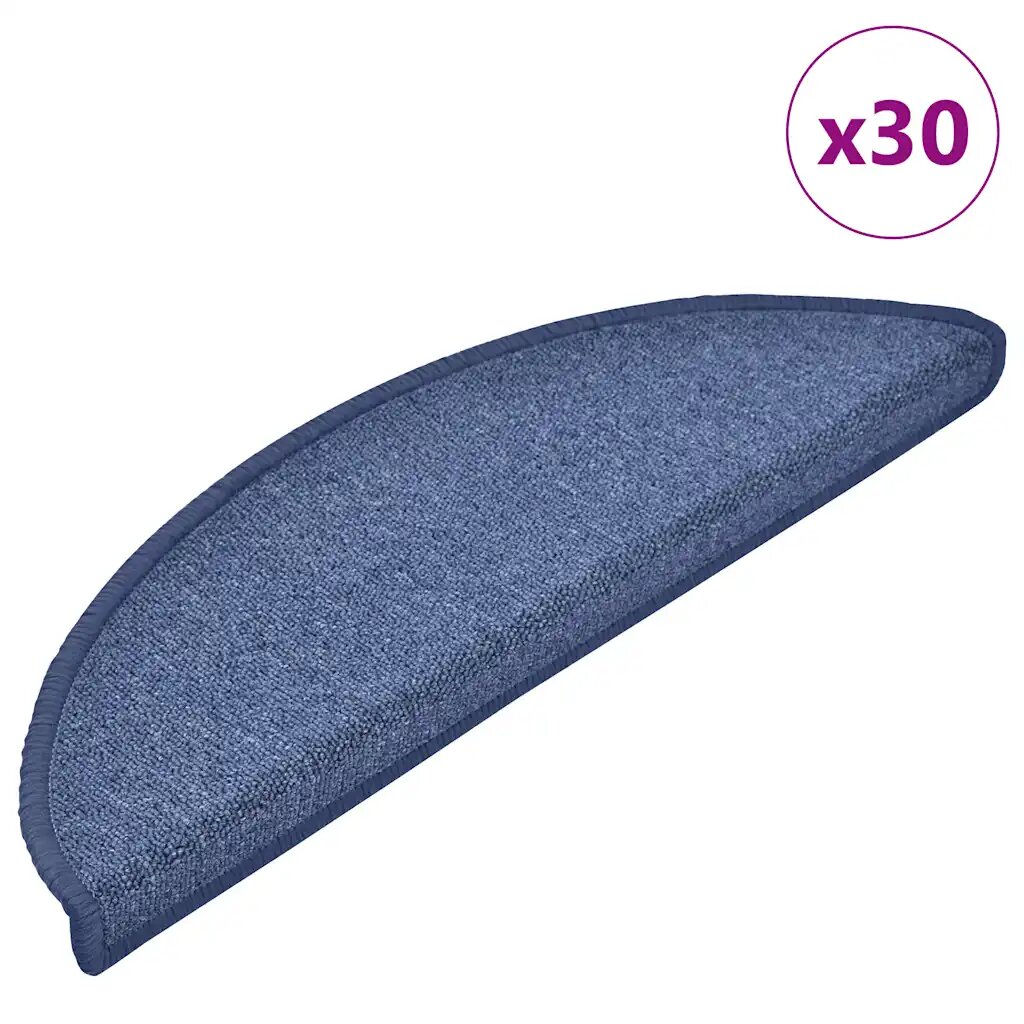 vidaXL Изтривалки за стълби 30 бр. 56x17x3 см сини полукръгли