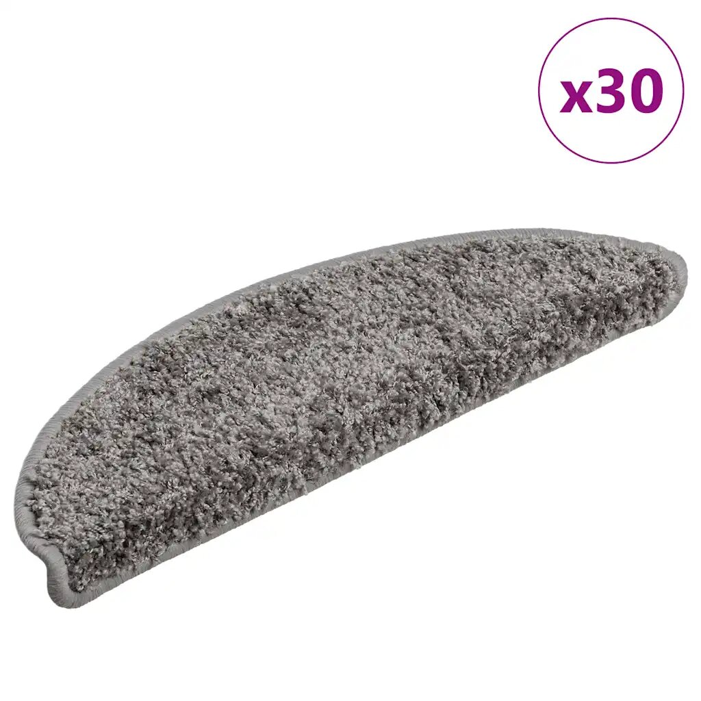 vidaXL Изтривалки за стълби 30 бр. 56x17x3 см сиви полукръгли