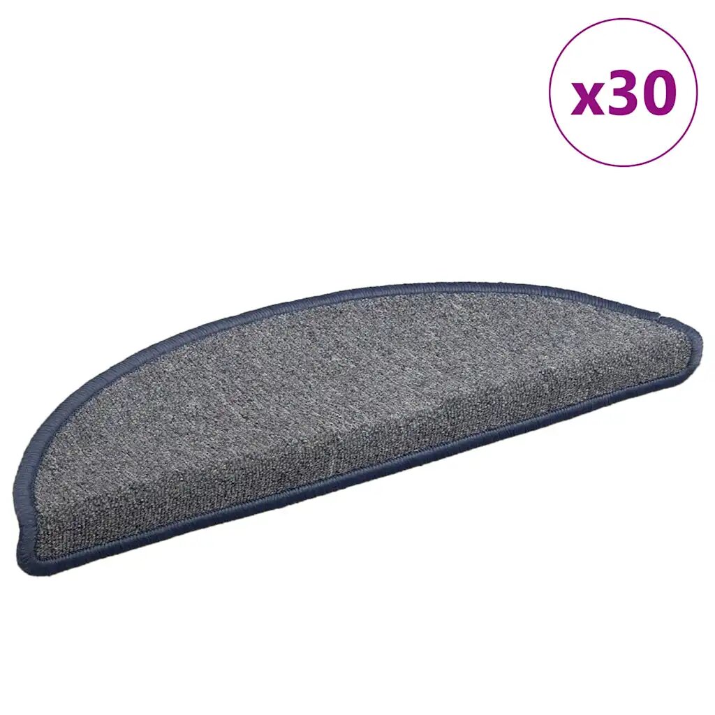 vidaXL Изтривалки за стълби 30 бр. 56x17x3 см светло сиви и сини полукръгли