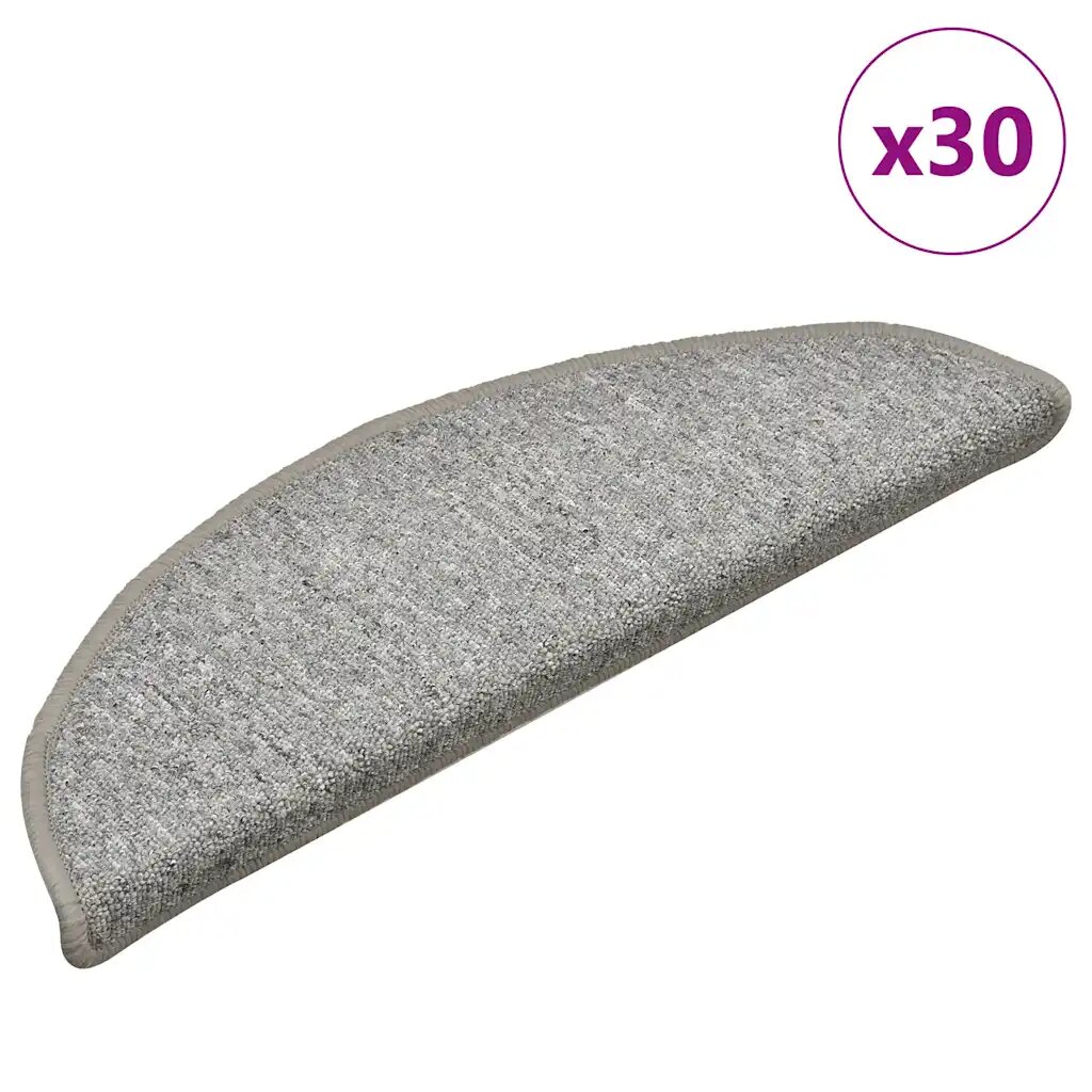 vidaXL Изтривалки за стълби 30 бр. 56x17x3 см светлосиви полукръгли