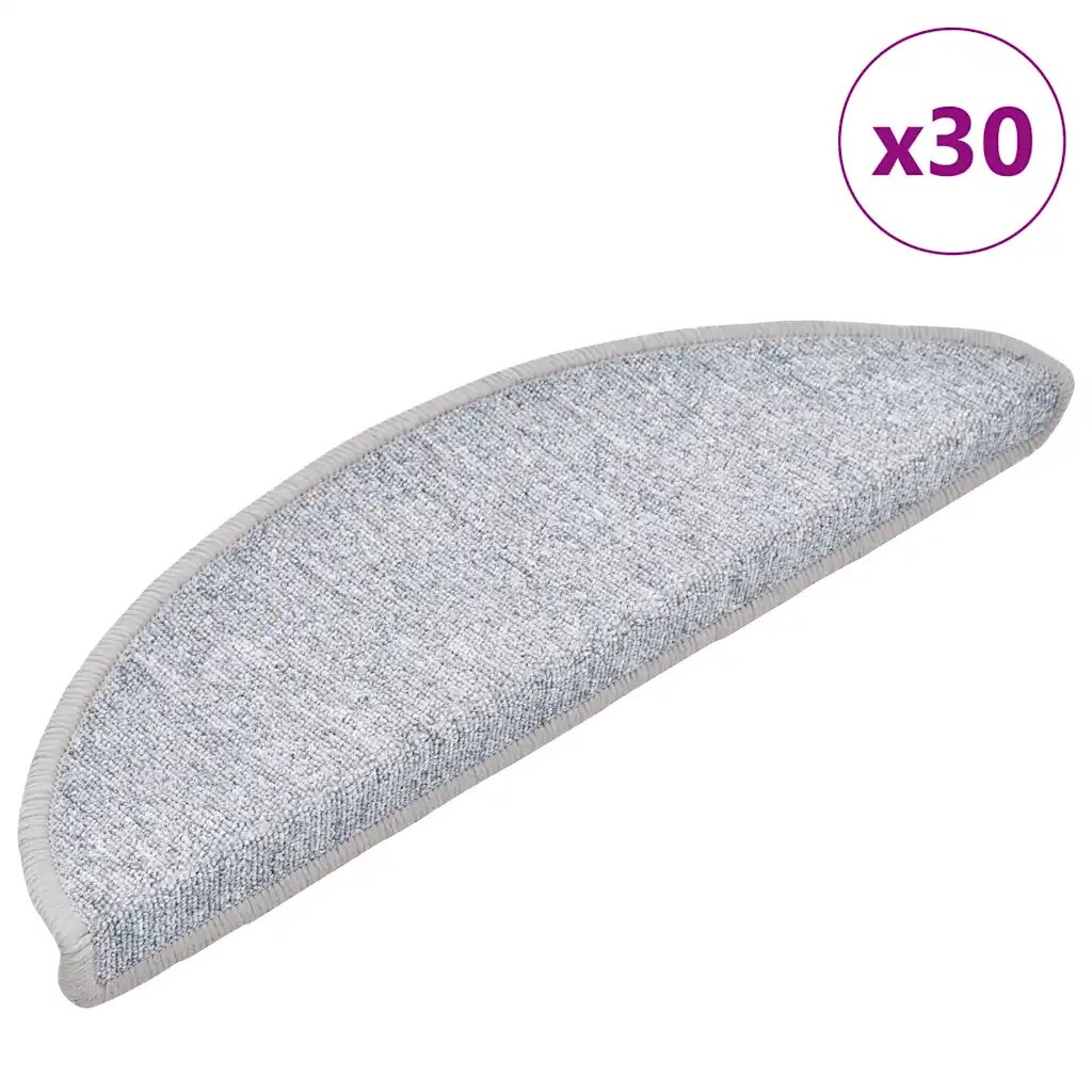 vidaXL Изтривалки за стълби 30 бр. 56x17x3 см светлосиви полукръгли