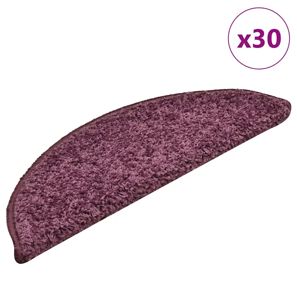 vidaXL Изтривалки за стълби 30 бр. 56x17x3 см тъмнолилави полукръгли