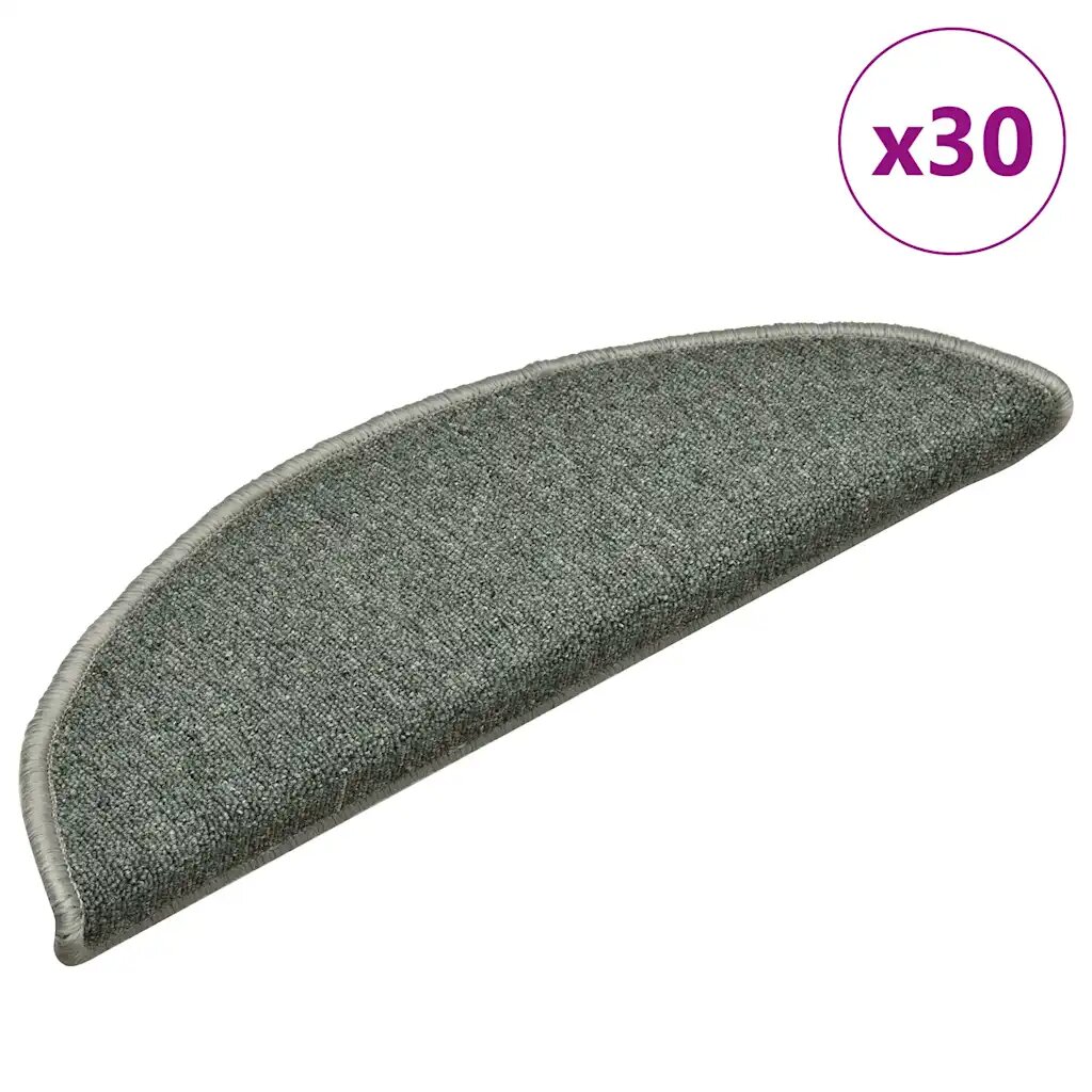 vidaXL Изтривалки за стълби 30 бр. 56x17x3 см тъмнозелени полукръгли