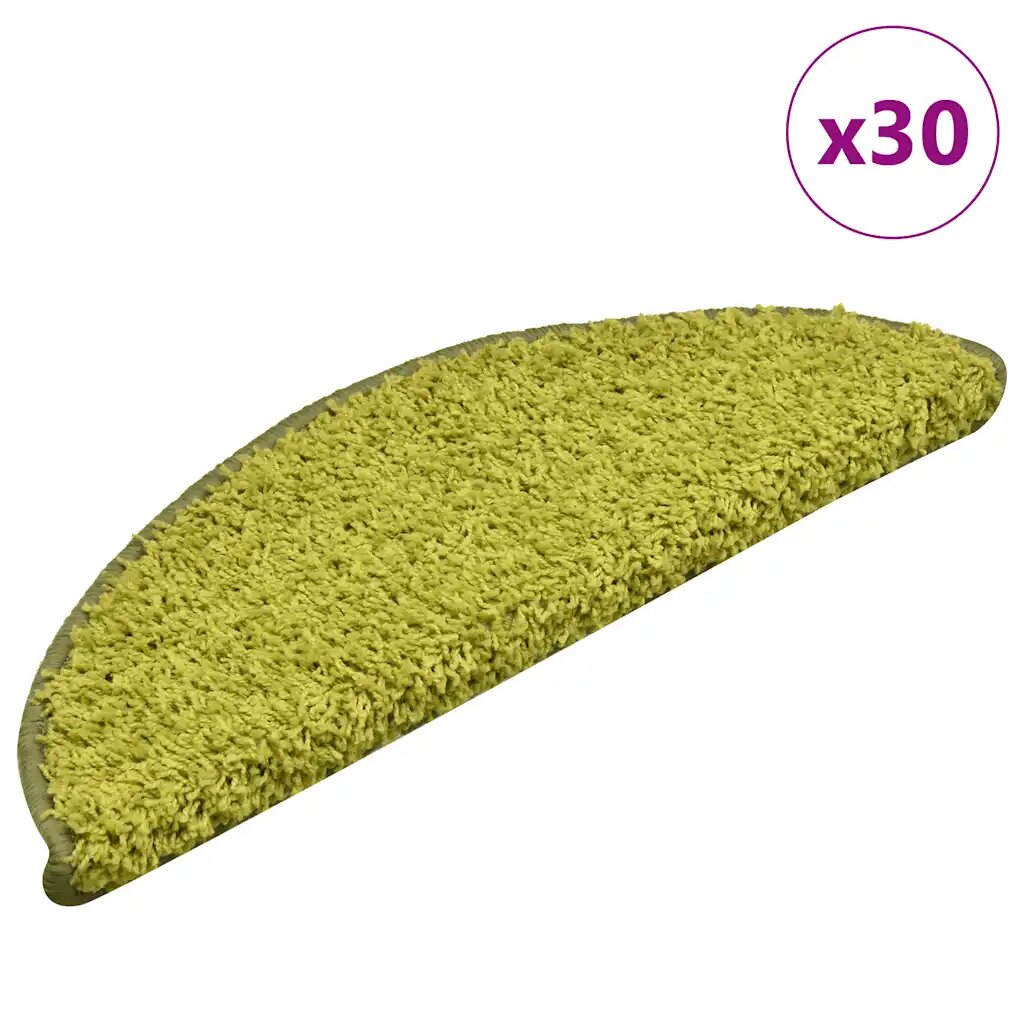 vidaXL Изтривалки за стълби 30 бр. 56x17x3 см зелени полукръгли
