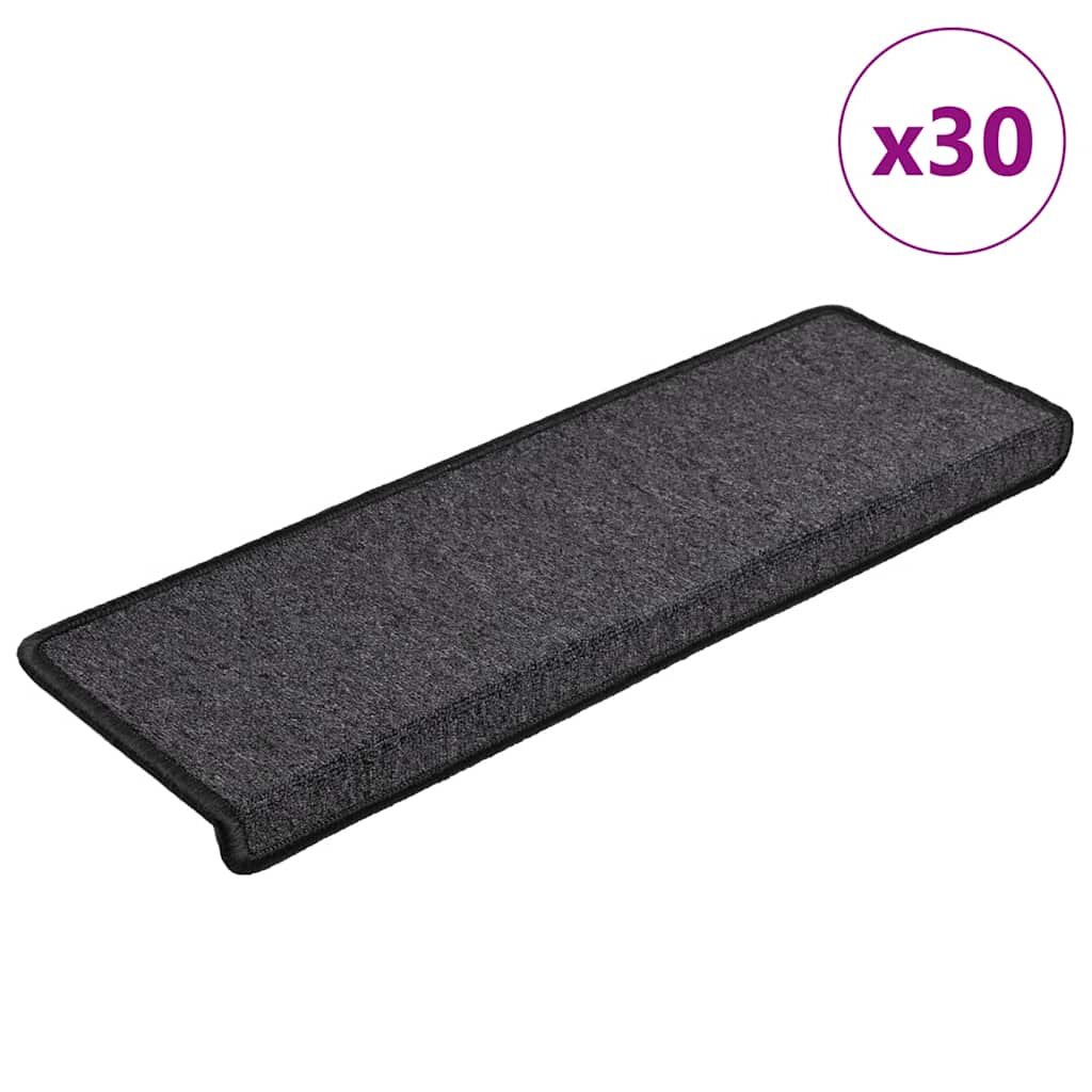 vidaXL Изтривалки за стълби 30 бр. 65x21x4 см антрацит правоъгълен ръб