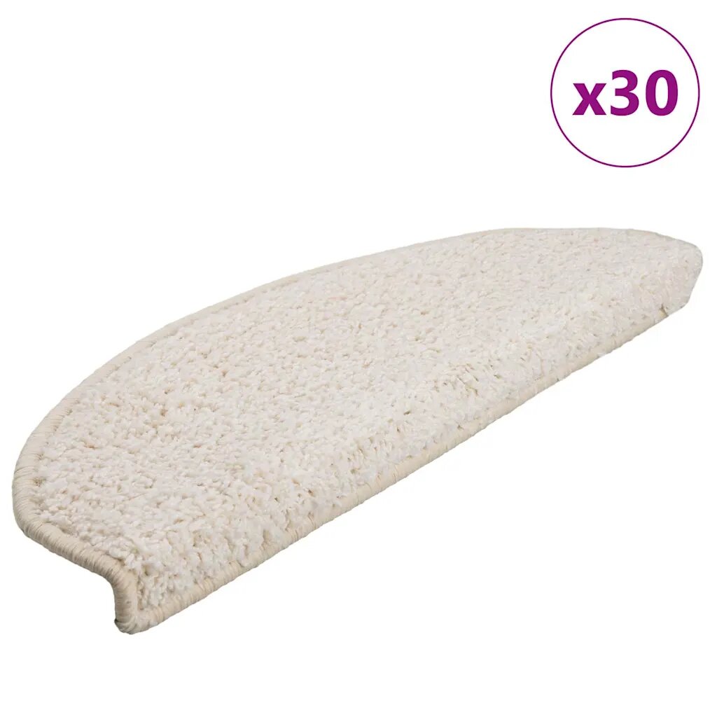 vidaXL Изтривалки за стълби 30 бр. 65x21x4 см бели полукръгли големи