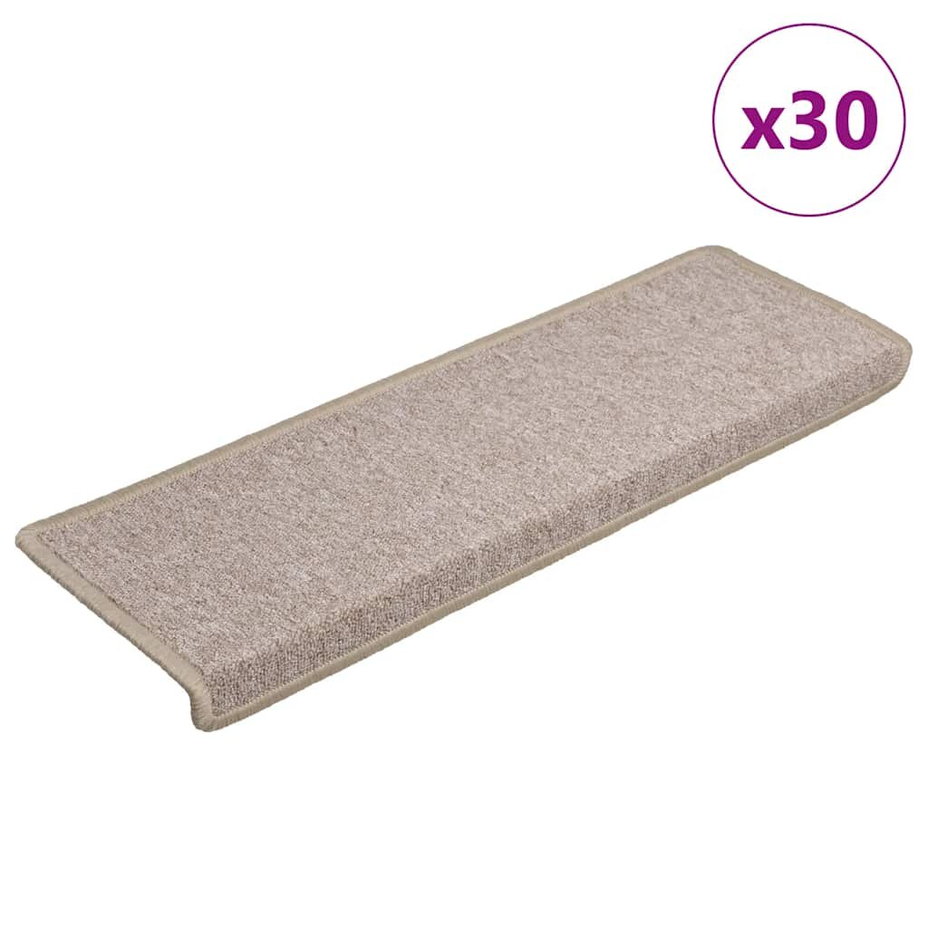 vidaXL Изтривалки за стълби 30 бр. 65x21x4 см бежови правоъгълни кант