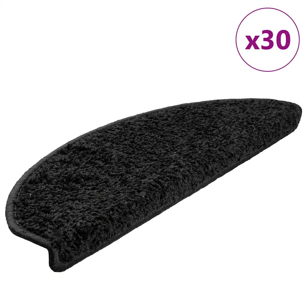 vidaXL Изтривалки за стълби 30 бр. 65x21x4 см черни полукръгли големи