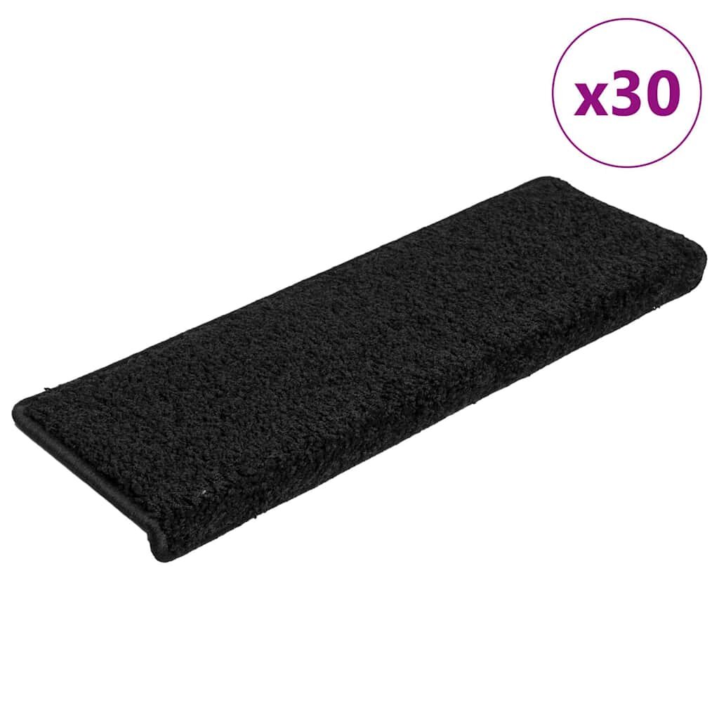 vidaXL Изтривалки за стълби 30 бр. 65x21x4 см черни с правоъгълен кант