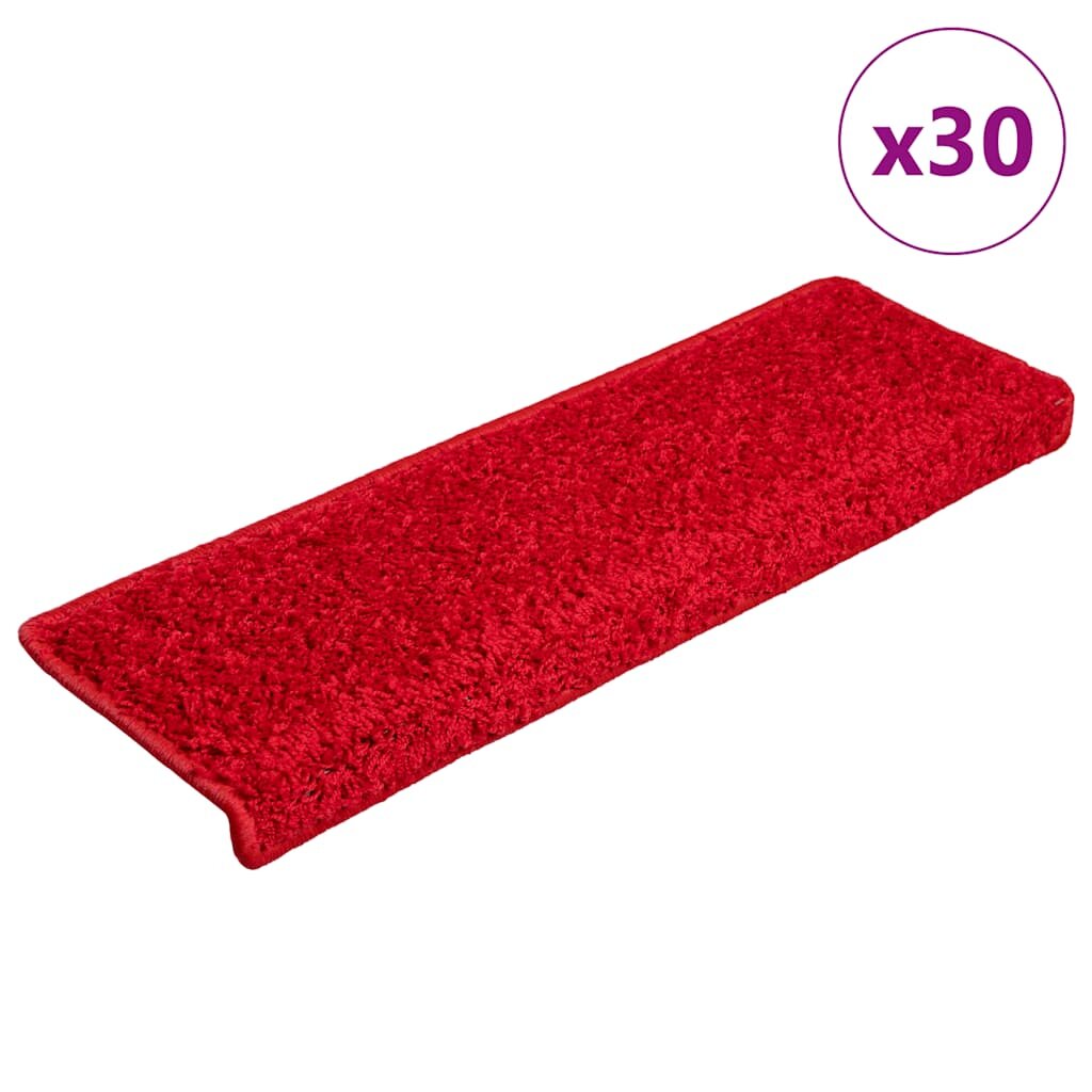 vidaXL Изтривалки за стълби 30 бр. 65x21x4 см червени с правоъгълен кант