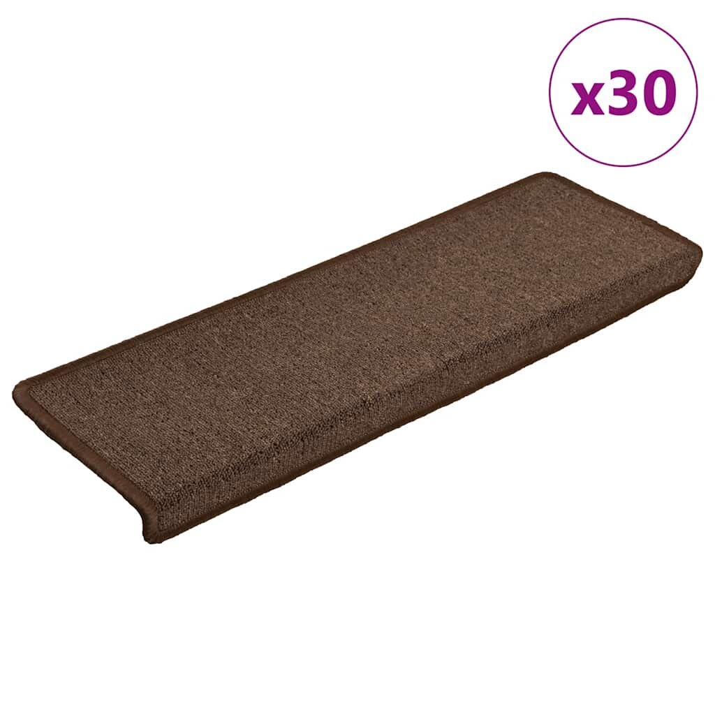 vidaXL Изтривалки за стълби 30 бр. 65x21x4 см кафеенокафяви с правоъгълен кант