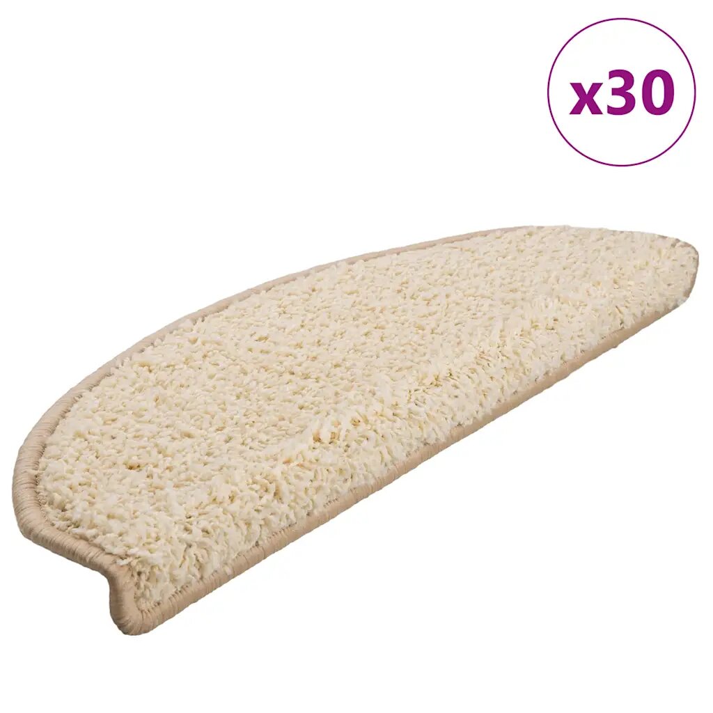 vidaXL Изтривалки за стълби 30 бр. 65x21x4 см кремави полукръгли големи