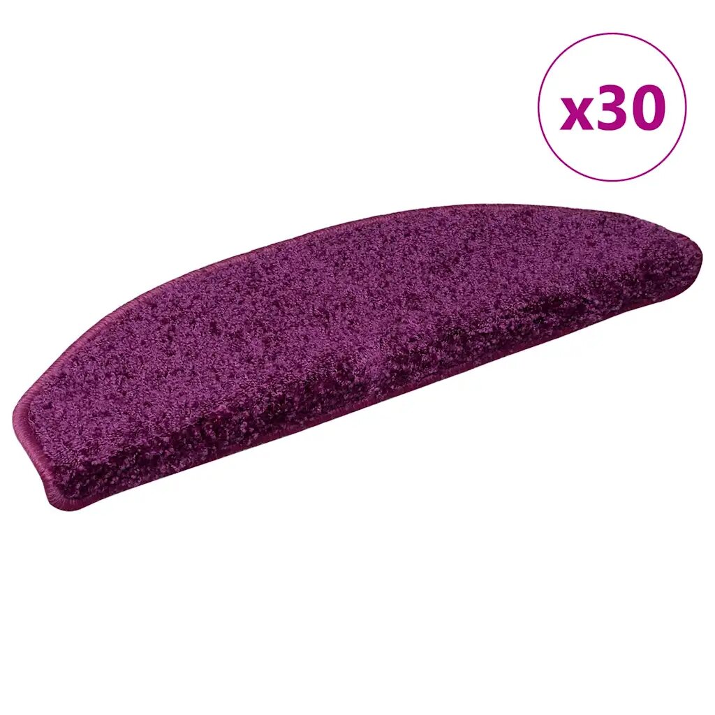 vidaXL Изтривалки за стълби 30 бр. 65x21x4 см лилави полукръгли големи