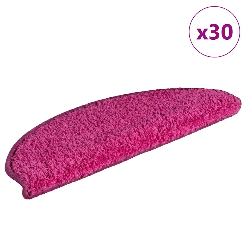 vidaXL Изтривалки за стълби 30 бр. 65x21x4 см розови полукръгли големи