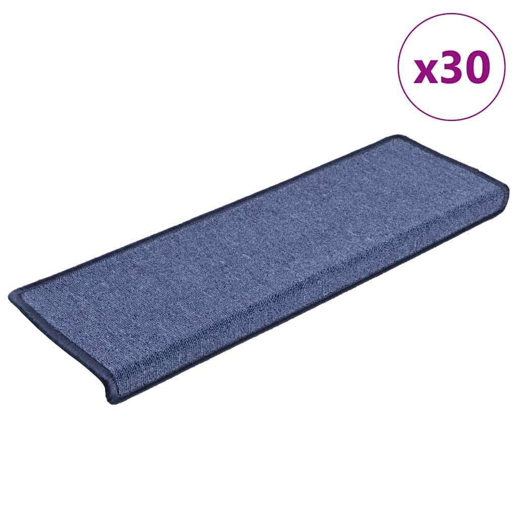 vidaXL Изтривалки за стълби 30 бр. 65x21x4 см сини с правоъгълен кант