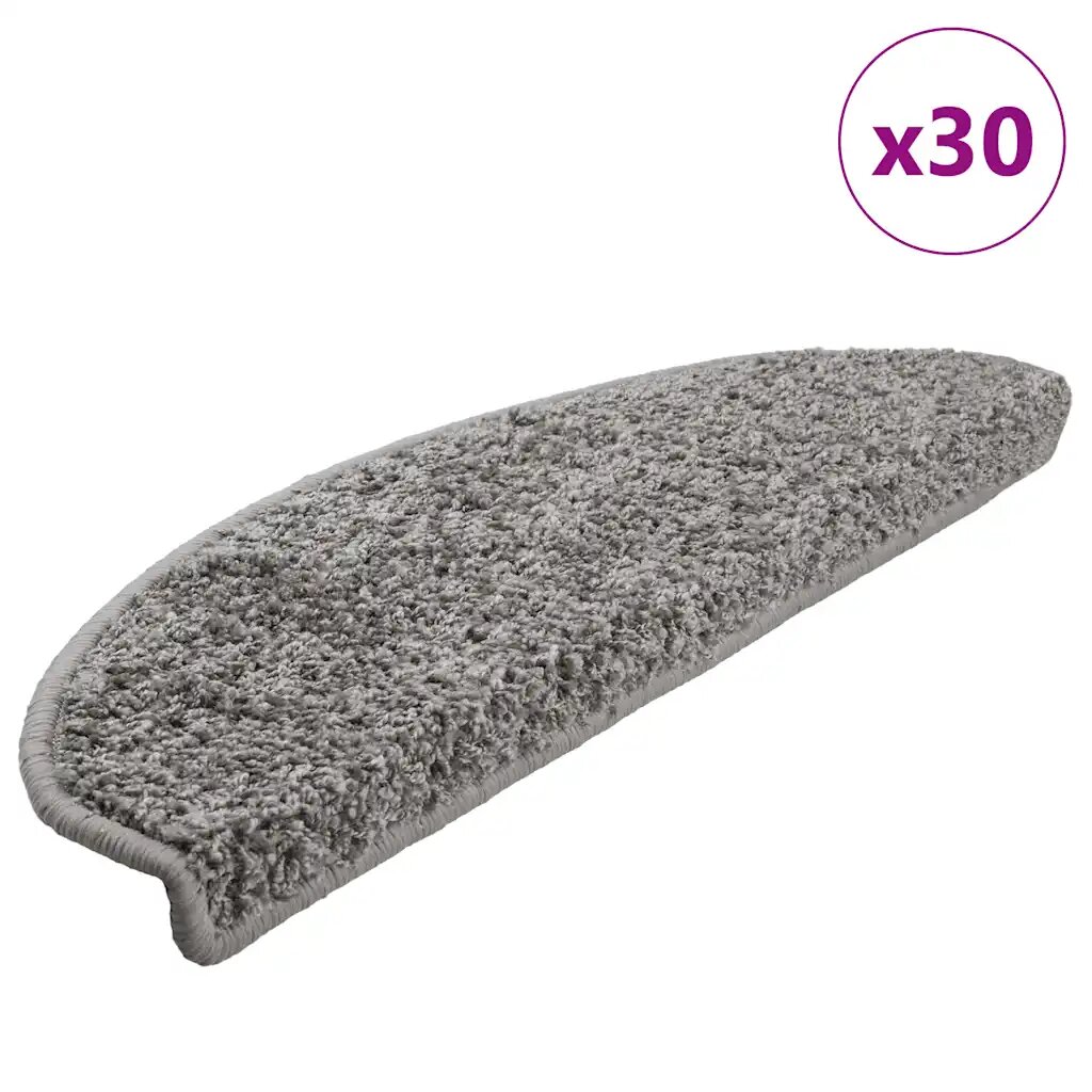 vidaXL Изтривалки за стълби 30 бр. 65x21x4 см сиви полукръгли големи