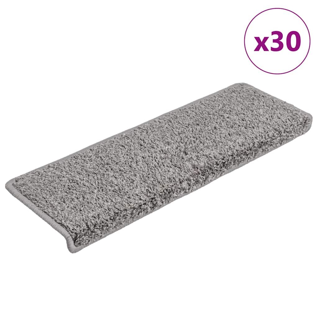 vidaXL Изтривалки за стълби 30 бр. 65x21x4 см сиви с правоъгълен кант