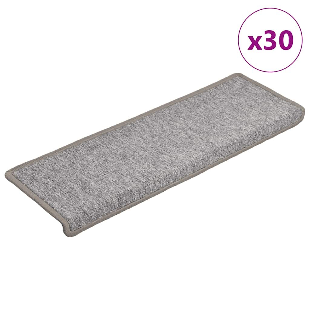 vidaXL Изтривалки за стълби 30 бр. 65x21x4 см светлосиви с правоъгълен кант