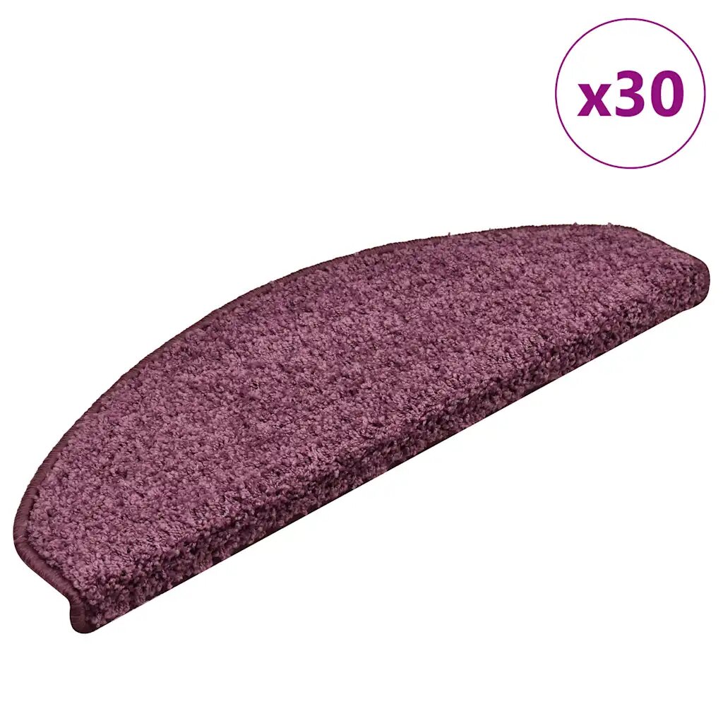 vidaXL Изтривалки за стълби 30 бр. 65x21x4 см тъмнолилави полукръгли големи