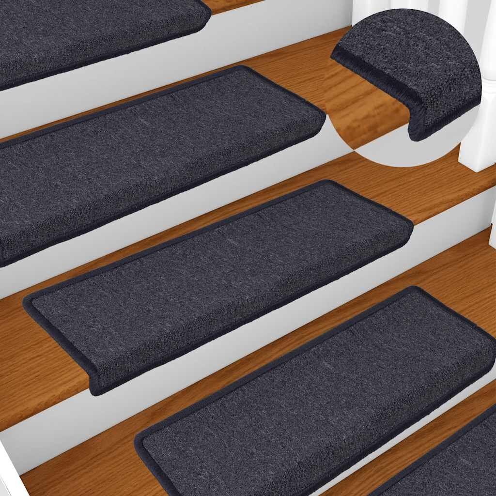 vidaXL Изтривалки за стълби 30 бр. 65x21x4 см тъмносиви и сини правоъгълни кант