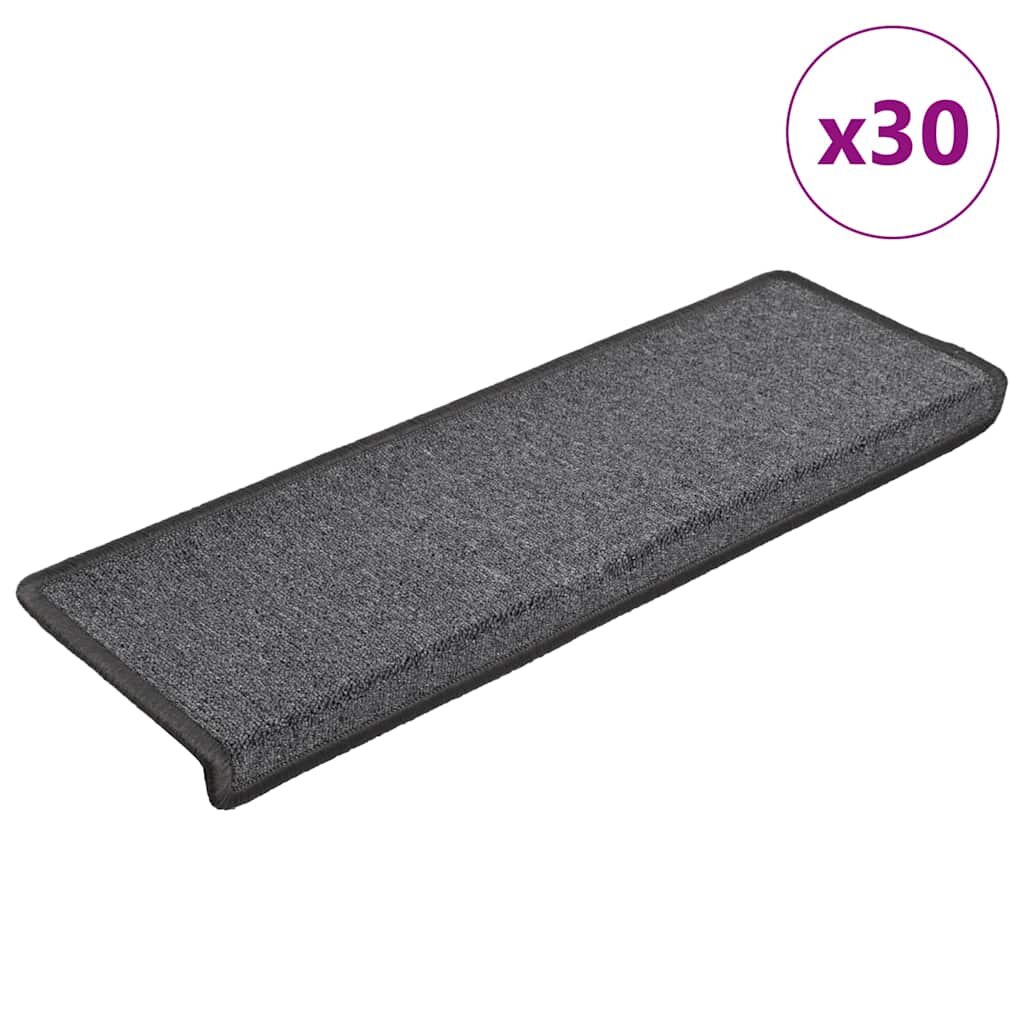 vidaXL Изтривалки за стълби 30 бр. 65x21x4 см тъмносиви с правоъгълен кант