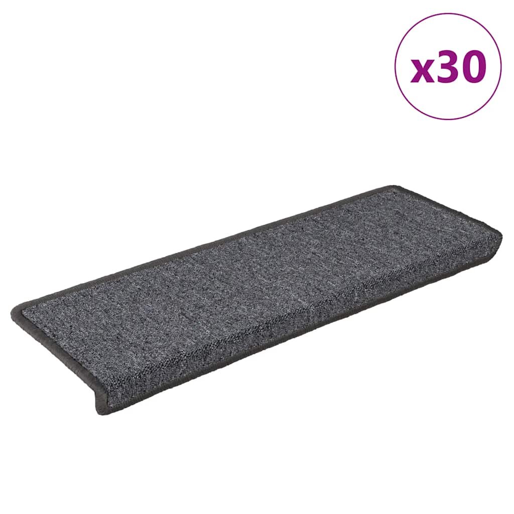 vidaXL Изтривалки за стълби 30 бр. 65x21x4 см тъмносиви с правоъгълен кант