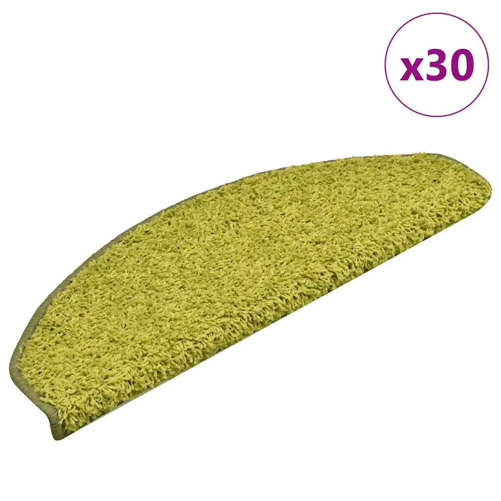 vidaXL Изтривалки за стълби 30 бр. 65x21x4 см зелени полукръгли големи