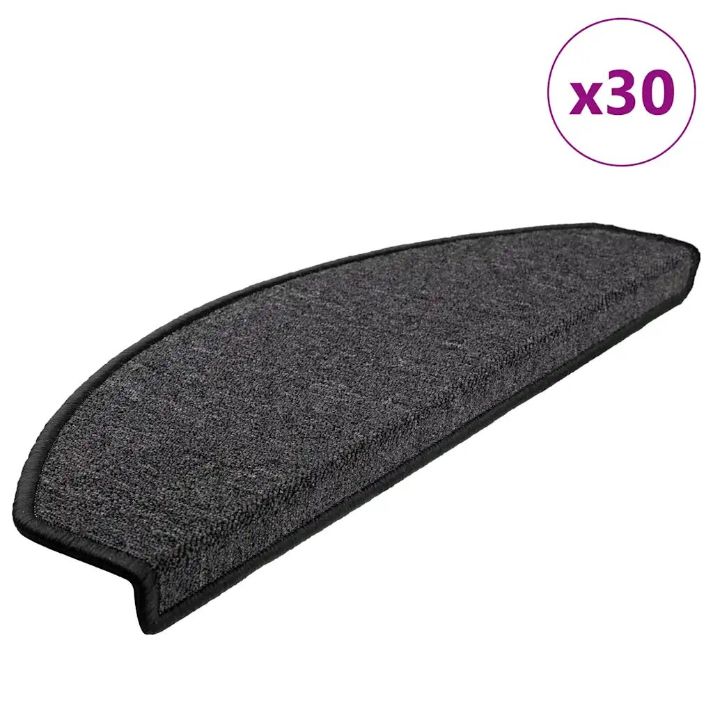 vidaXL Изтривалки за стълби 30 бр. 65x24x4 см антрацит полукръгли големи