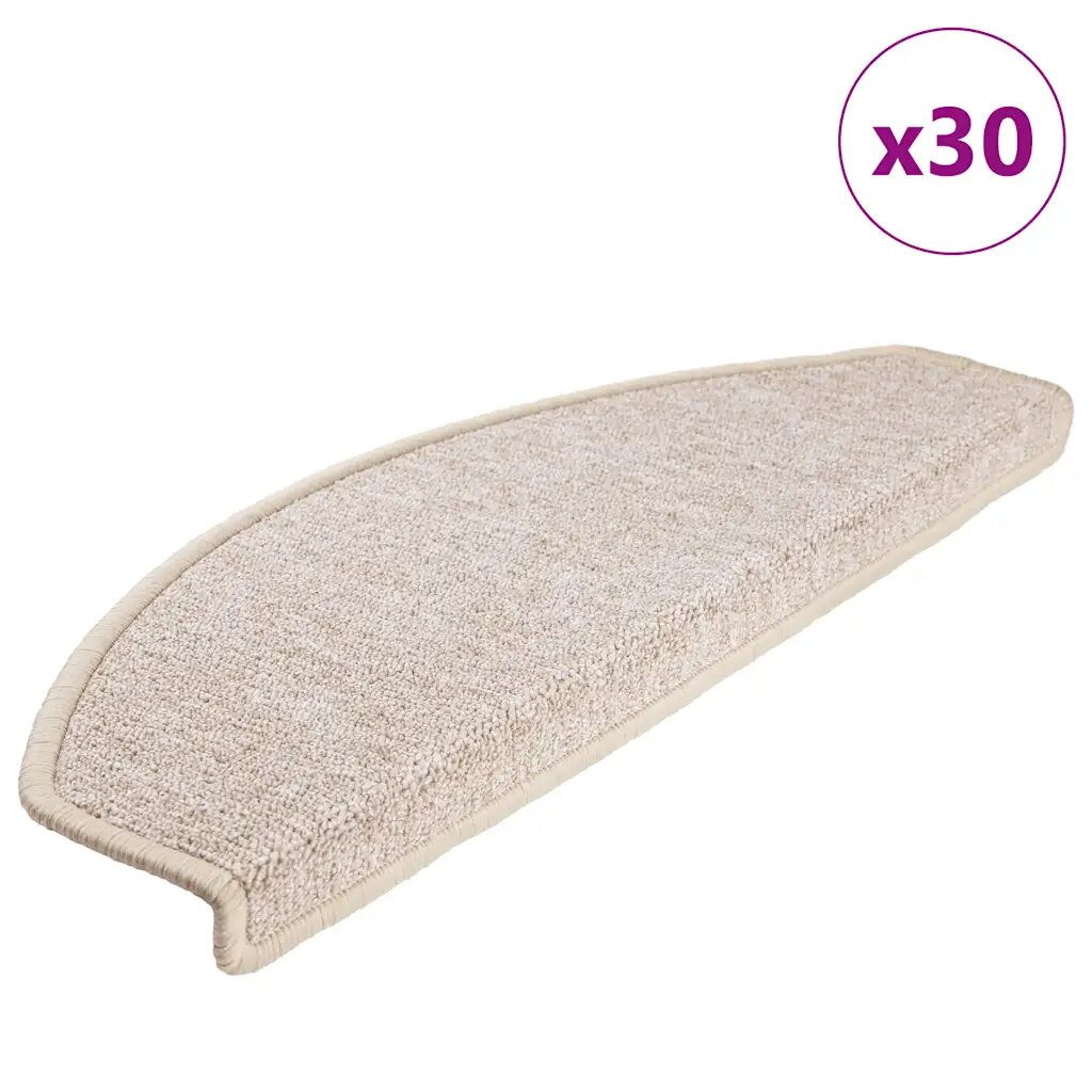 vidaXL Изтривалки за стълби 30 бр. 65x24x4 см бежови полукръгли големи