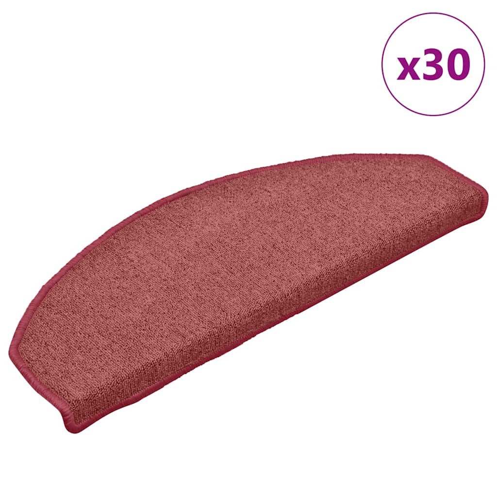vidaXL Изтривалки за стълби 30 бр. 65x24x4 см бордо полукръгли големи