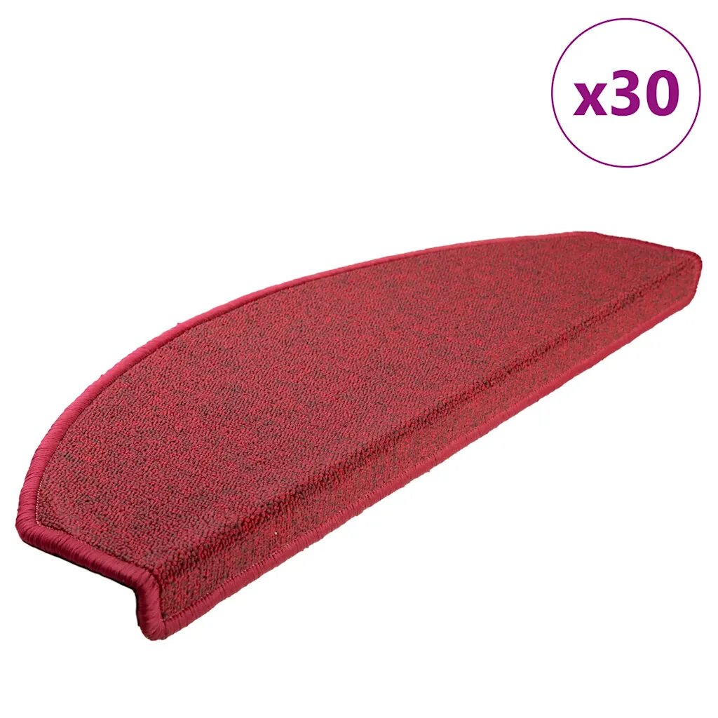 vidaXL Изтривалки за стълби 30 бр. 65x24x4 см червени полукръгли големи