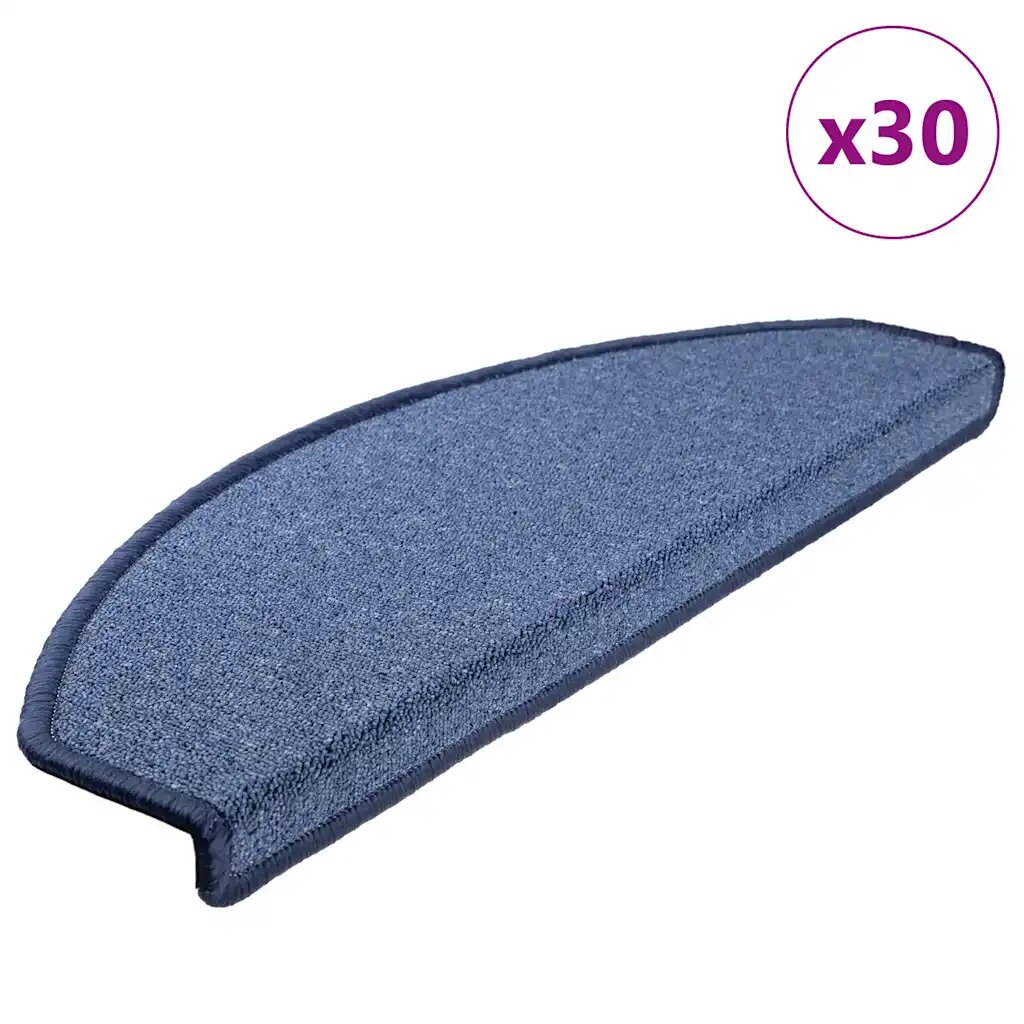 vidaXL Изтривалки за стълби 30 бр. 65x24x4 см сини полукръгли големи