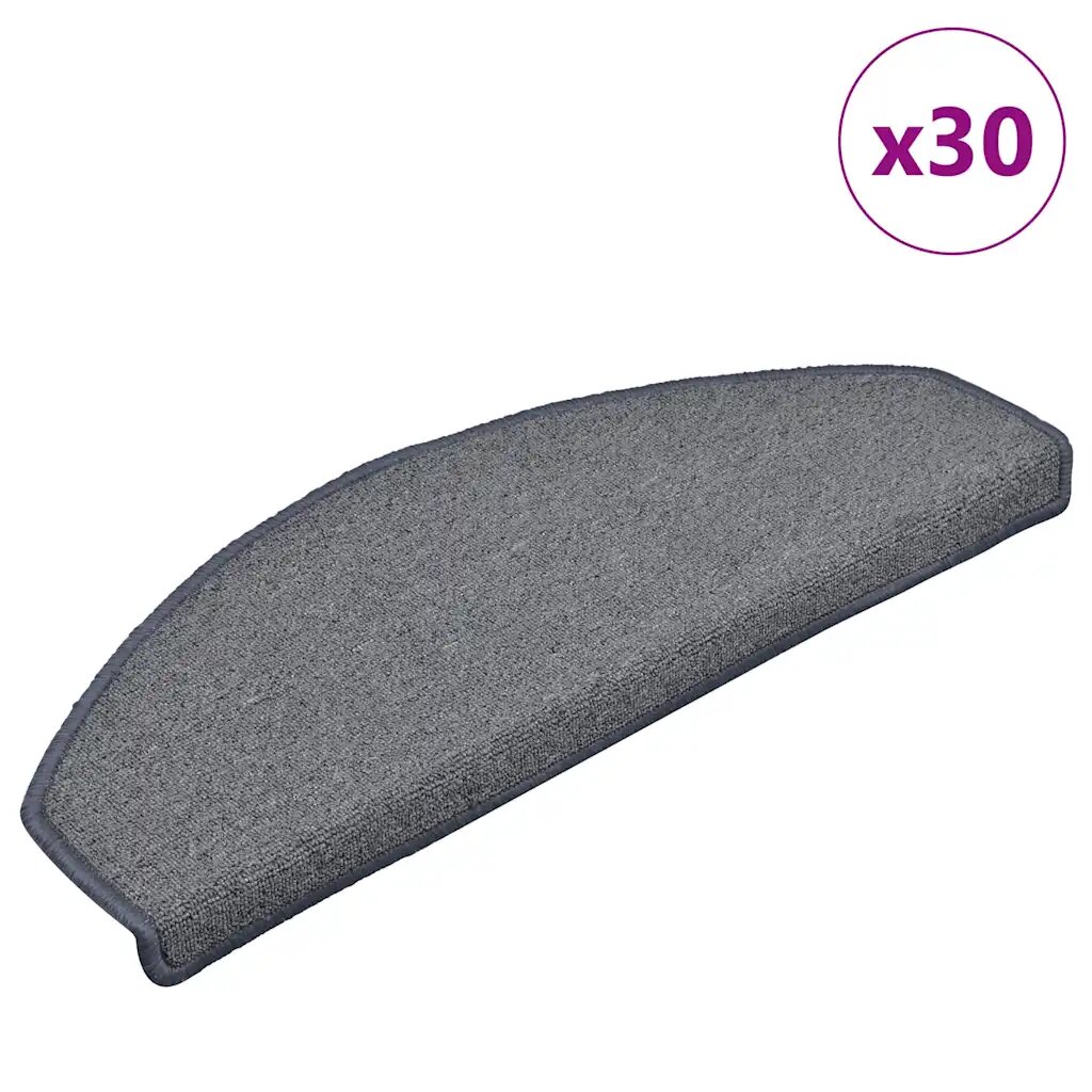 vidaXL Изтривалки за стълби 30 бр. 65x24x4 см светло сиви и сини полукръгли големи