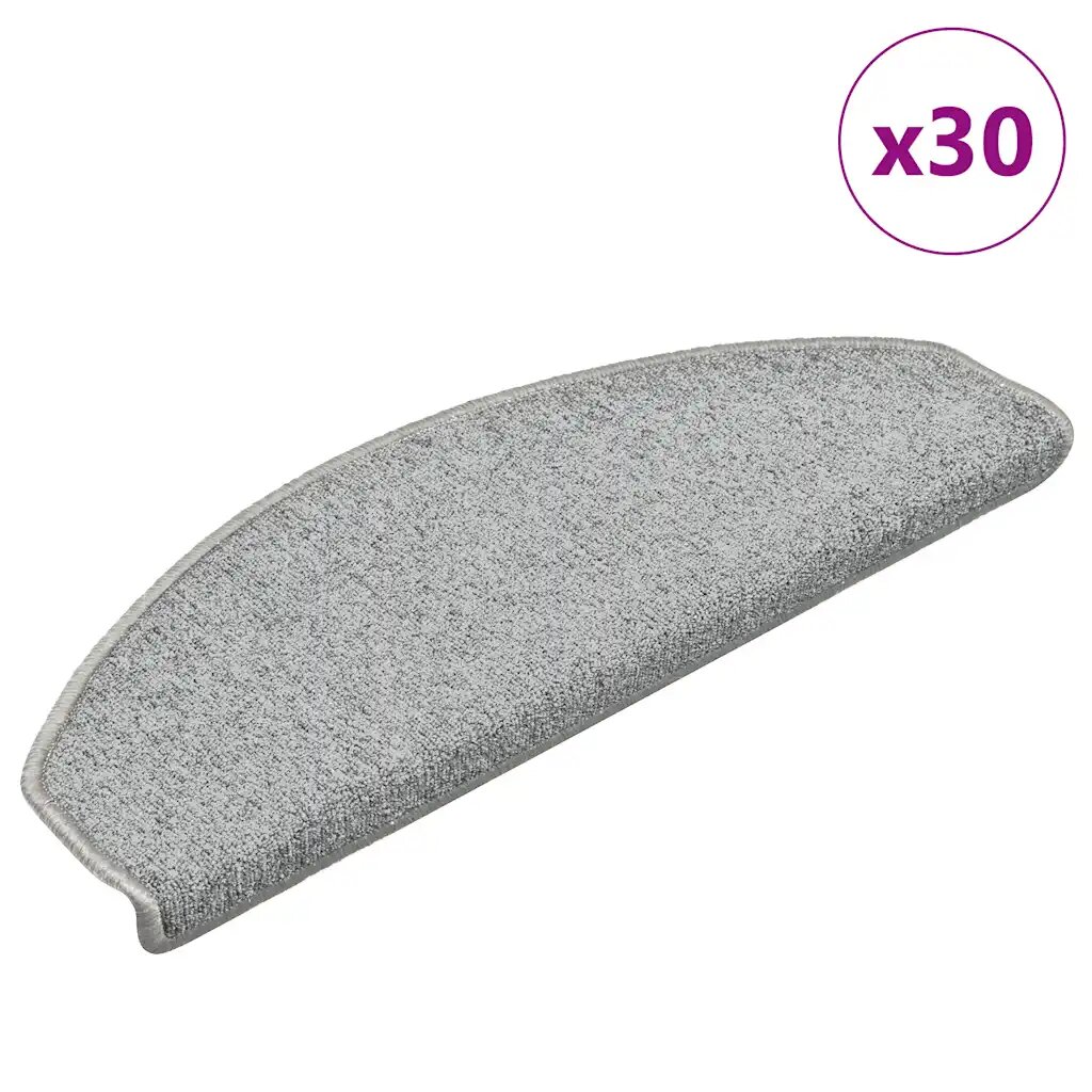vidaXL Изтривалки за стълби 30 бр. 65x24x4 см светлосиви полукръгли големи
