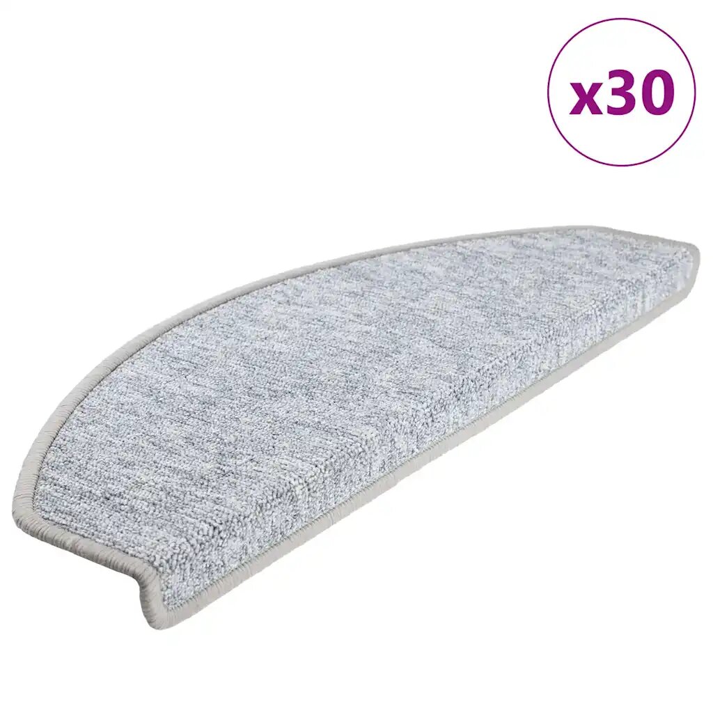 vidaXL Изтривалки за стълби 30 бр. 65x24x4 см светлосиви полукръгли големи