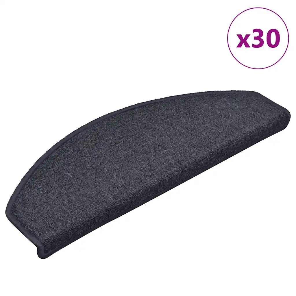 vidaXL Изтривалки за стълби 30 бр. 65x24x4 см тъмносиви и сини полукръгли големи