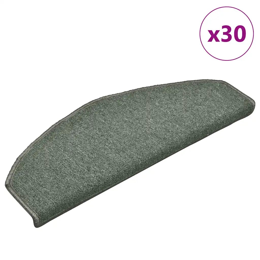vidaXL Изтривалки за стълби 30 бр. 65x24x4 см тъмнозелени полукръгли големи