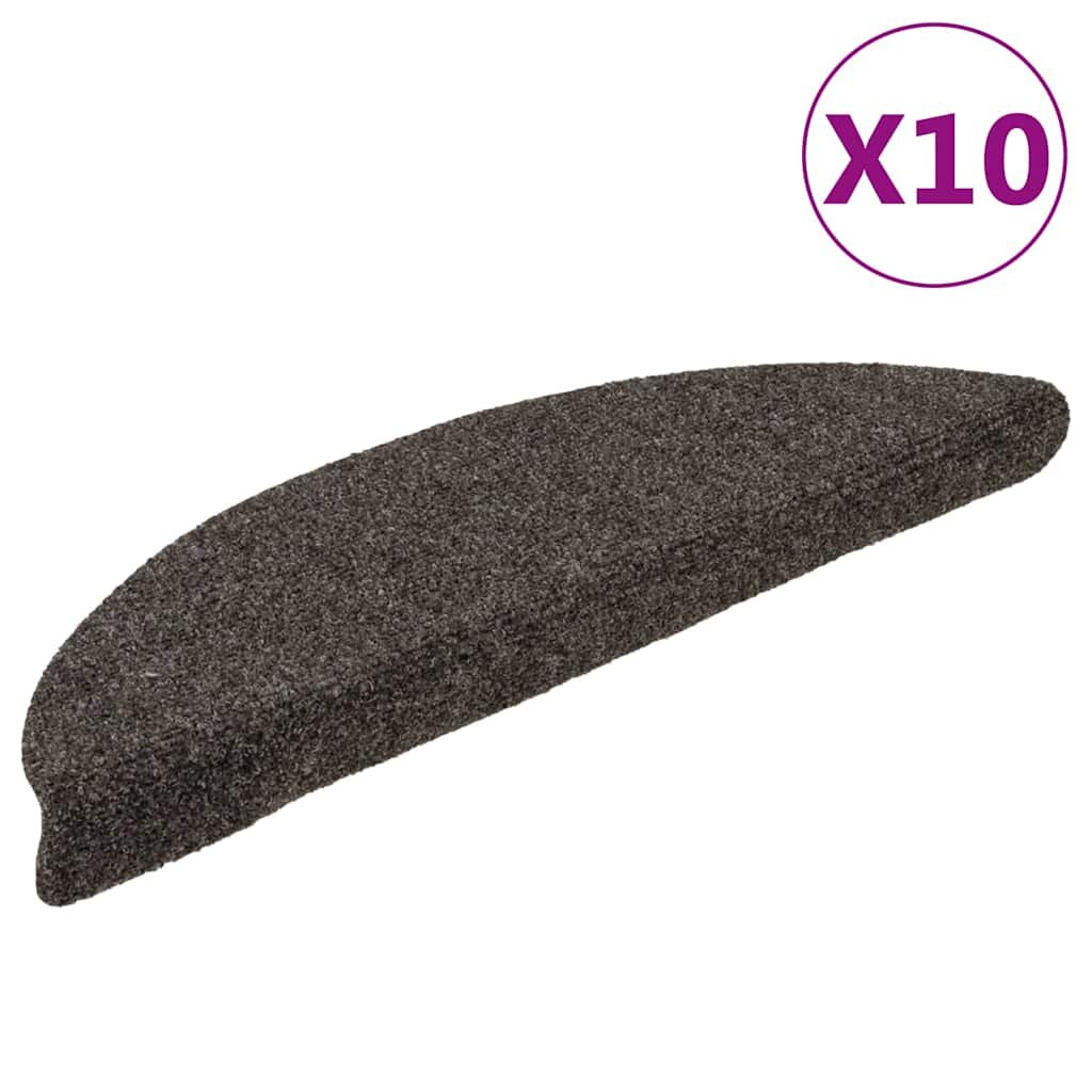 vidaXL Изтривалки за стълби самозалепващи се 10 бр. 56x17x3 см антрацит полукръгли