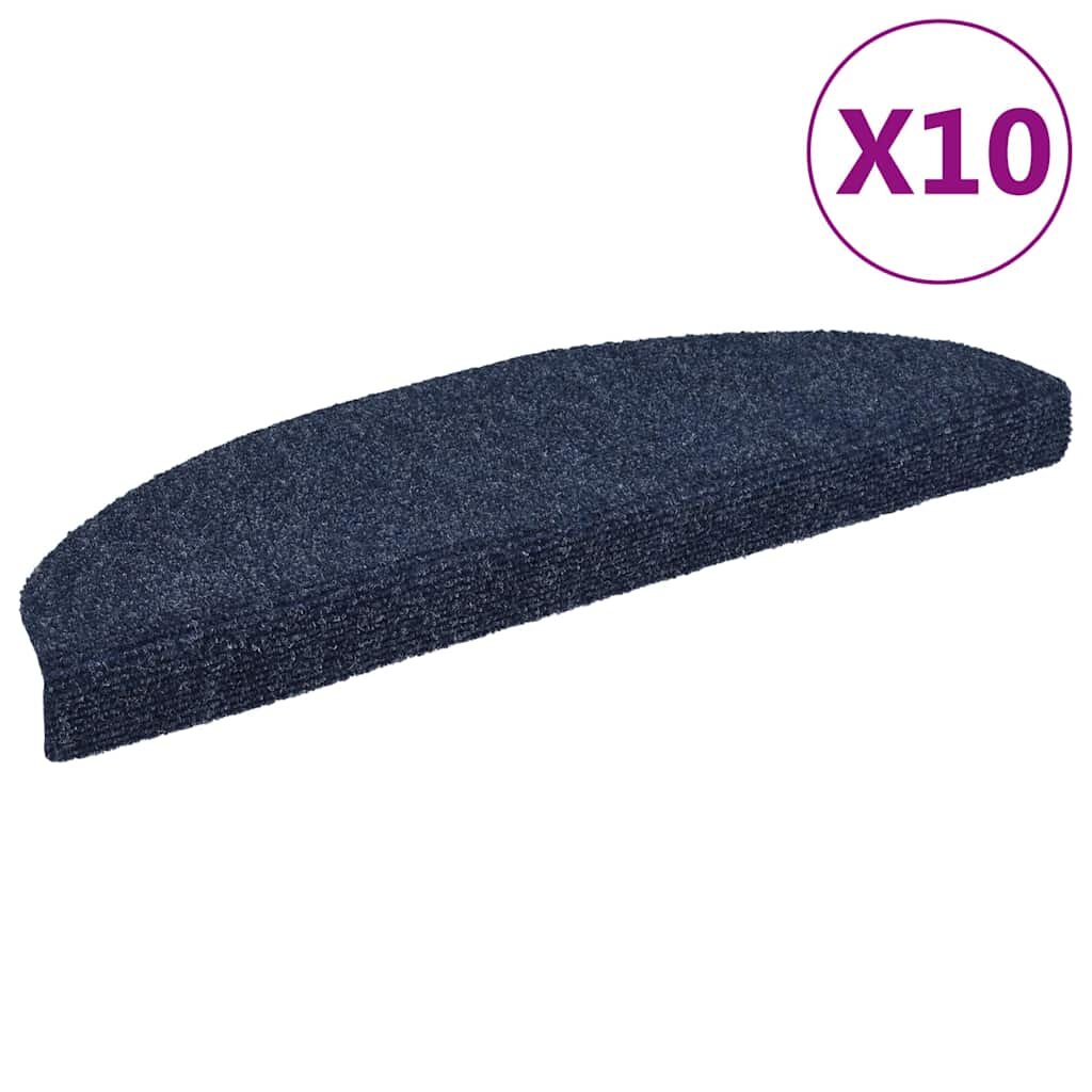 vidaXL Изтривалки за стълби самозалепващи се 10 бр. 65x21x4 см сини полукръгли големи