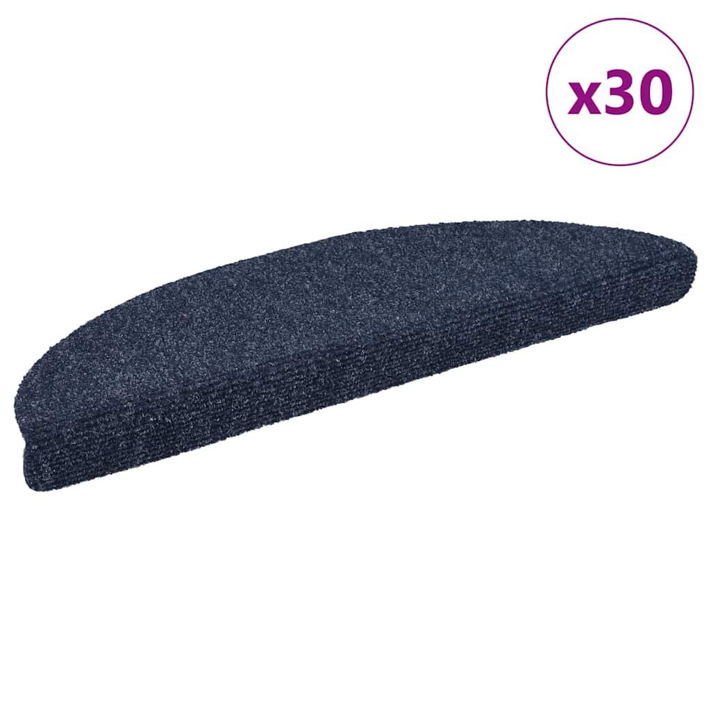 vidaXL Изтривалки за стълби самозалепващи се 30 бр. 56x17x3 см сини полукръгли