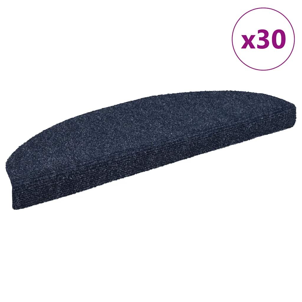 vidaXL Изтривалки за стълби самозалепващи се 30 бр. 65x21x4 см сини полукръгли големи