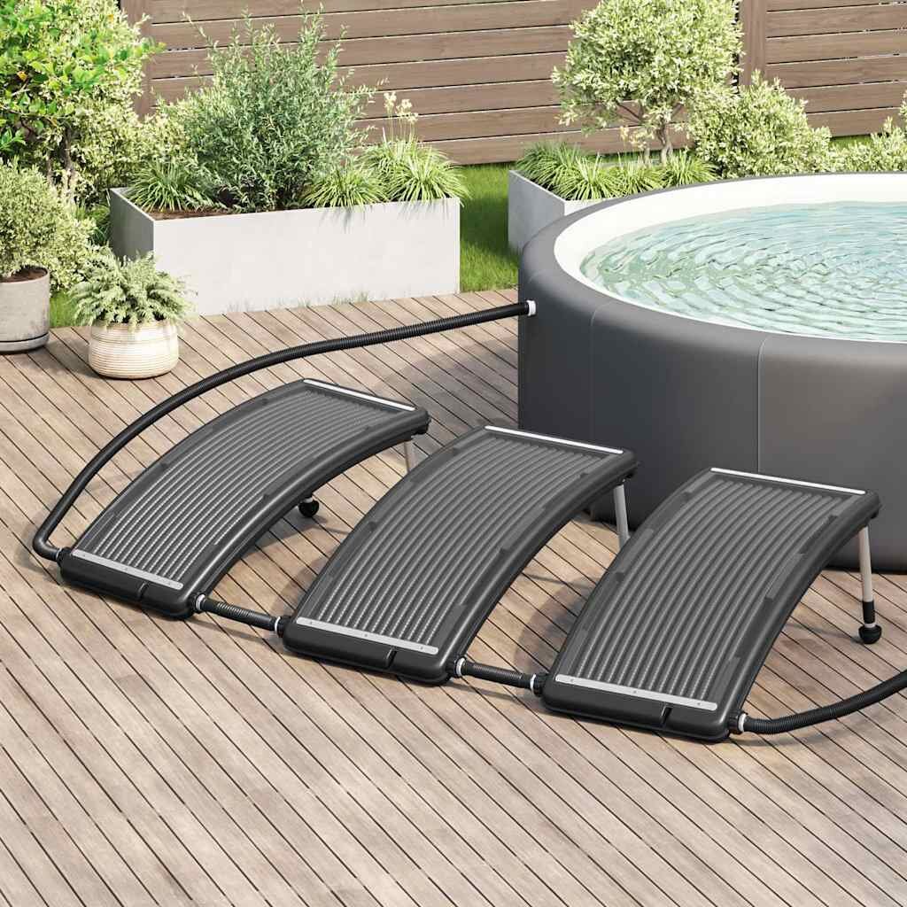 vidaXL Извити соларни панели за отопление на басейн 3 бр 110x65 см